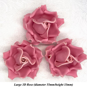 Champagne Sparkle-Tip Dusky Pink Sugar Roses 3SIZES NON WIRED
