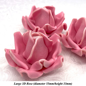 Champagne Sparkle-Tip Dusky Pink Sugar Roses 3SIZES NON WIRED