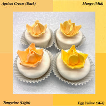 Non-Wired Orange Egg Yellow Petite Medium 3D Sugar Roses Smaller Petal 40mm