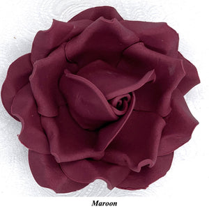 Dusky Pink/Mauve Maroon Wine Non-Wired XLarge+ (Super) 3D Sugar Roses Larger Petal 75mm