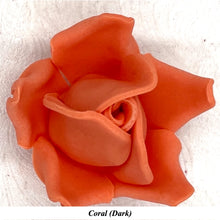 Non-Wired Orange Coral Peach Petite Medium 3D Sugar Roses Smaller Petal 40mm