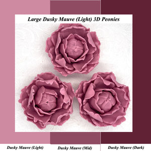 Dusky Mauve 3D Non-Wired Large Sugar Peonies