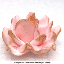 Rose Gold Sparkle-Tip Pink Sugar Roses 3SIZES NON WIRED White/Pink Sparkle Tip Options