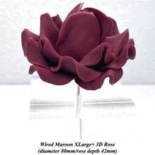 Dusky Pink Wired XLarge+ (Super) 3D Sugar Roses Larger Petal 80 mm