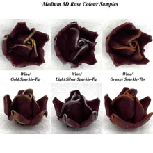 Wired Orange Sparkle-Tip Wine Dusky Mauve Roses Sugar Roses Large & XLarge+ Sizes