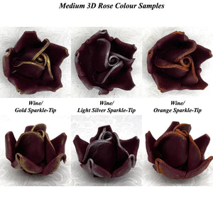 Wired Orange Sparkle-Tip Wine Dusky Mauve Roses Sugar Roses Large & XLarge+ Sizes