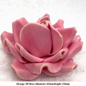 Champagne Sparkle-Tip Dusky Pink Sugar Roses 3SIZES NON WIRED