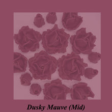 Large Deep Dusky Mauve Wine 3D Non-Wired Sugar Roses in 3 tones 55mm