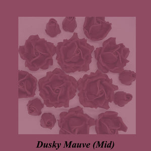 Large Deep Dusky Mauve Wine 3D Non-Wired Sugar Roses in 3 tones 55mm