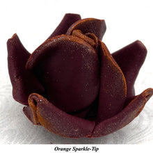 Wired Orange Sparkle-Tip Wine Dusky Mauve Roses Sugar Roses Large & XLarge+ Sizes