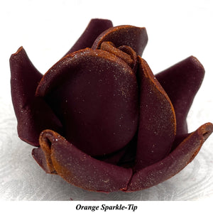 Wired Orange Sparkle-Tip Wine Dusky Mauve Roses Sugar Roses Large & XLarge+ Sizes