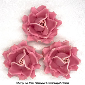 Champagne Sparkle-Tip Dusky Pink Sugar Roses 3SIZES NON WIRED