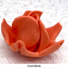 Non-Wired Orange Coral Peach Petite Medium 3D Sugar Roses Smaller Petal 40mm