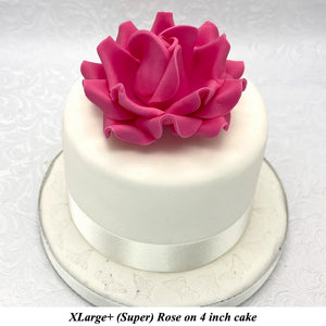 Pink Non-Wired XLarge+ (Super) 3D Sugar Roses Larger Petal 75mm
