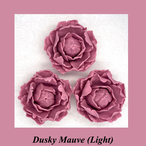 Dusky Mauve 3D Non-Wired Large Sugar Peonies