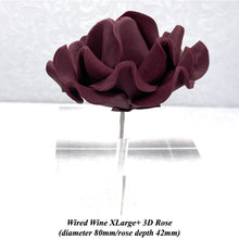 Dusky Pink Wired XLarge+ (Super) 3D Sugar Roses Larger Petal 80 mm