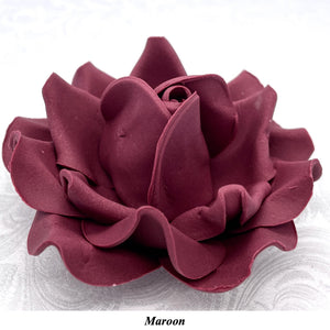 Dusky Pink/Mauve Maroon Wine Non-Wired XLarge+ (Super) 3D Sugar Roses Larger Petal 75mm