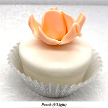 Non-Wired Orange Coral Peach Petite Medium 3D Sugar Roses Smaller Petal 40mm