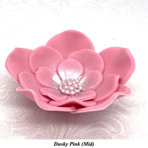 Dusky Pink Mauve Maroon Wine Cake Flowers Edible Wedding Cake Birthday Cake Decoration Pearl Centre Sugar Flowers 55mm