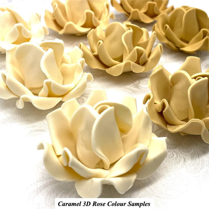 Non-Wired Large 3D Caramel Brown Sugar Roses Standard Petal 55mm 3 SHADES