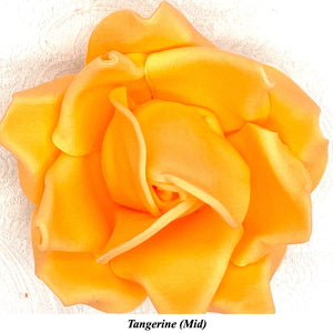 Non-Wired Large 3D Tangerine Orange Sugar Roses Standard Petal 55mm 2 SHADES