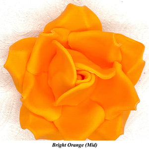 Non-Wired Large 3D Tangerine Orange Sugar Roses Standard Petal 55mm 2 SHADES