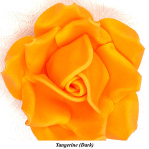 Non-Wired Large 3D Tangerine Orange Sugar Roses Standard Petal 55mm 2 SHADES