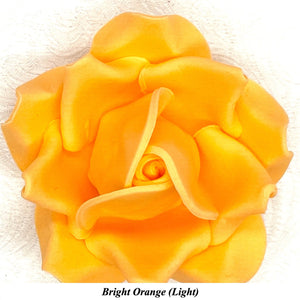 Non-Wired Large 3D Tangerine Orange Sugar Roses Standard Petal 55mm 2 SHADES