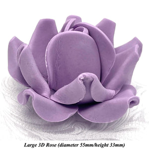 Non-wired Large 3D Light Grape Violet Sugar Roses 20mm to 65mm