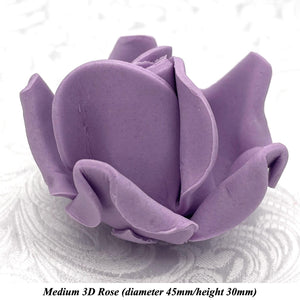 Non-wired Large 3D Light Grape Violet Sugar Roses 20mm to 65mm