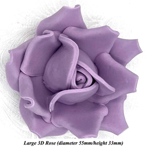 Non-wired Large 3D Light Grape Violet Sugar Roses 20mm to 65mm