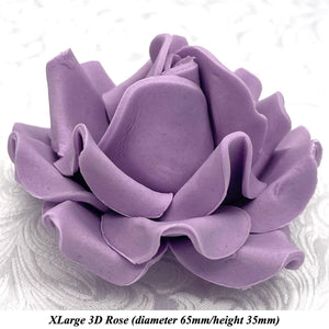 Non-wired Large 3D Light Grape Violet Sugar Roses 20mm to 65mm