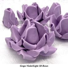Non-wired Large 3D Light Grape Violet Sugar Roses 20mm to 65mm