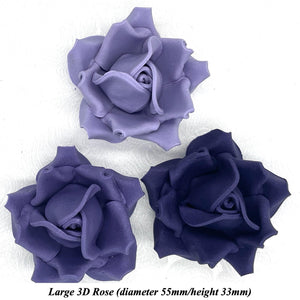 Non-wired Large 3D Violet Wisteria Mix Sugar Roses 20mm to 65mm