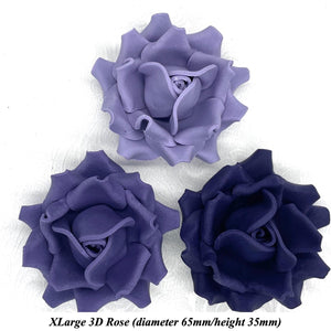 Non-wired Large 3D Violet Wisteria Mix Sugar Roses 20mm to 65mm