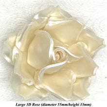 Non-Wired Large 3D Pastel Gold Pearl Sugar Roses Standard Petal 55mm