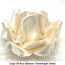 Non-Wired Large 3D Pastel Gold Pearl Sugar Roses Standard Petal 55mm