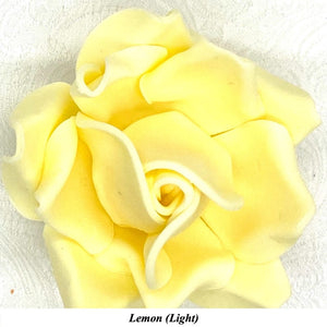 Non-Wired Large 3D Yellow Sugar Roses Standard Petal 55mm 3 SHADES