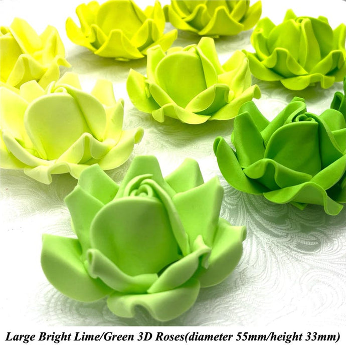 Non-Wired Large 3D Bright Lime/Green Standard Petal 55mm 3 SHADES