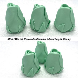 Non-Wired 4 Sizes 3D Mint Green Sugar Roses Standard Petal 20mm-65mm
