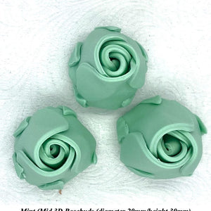 Non-Wired 4 Sizes 3D Mint Green Sugar Roses Standard Petal 20mm-65mm