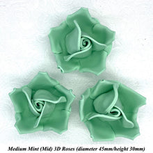 Non-Wired 4 Sizes 3D Mint Green Sugar Roses Standard Petal 20mm-65mm