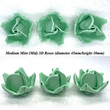 Non-Wired 4 Sizes 3D Mint Green Sugar Roses Standard Petal 20mm-65mm