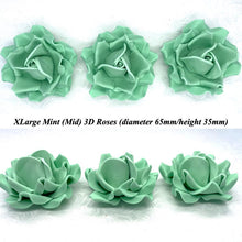 Non-Wired 4 Sizes 3D Mint Green Sugar Roses Standard Petal 20mm-65mm