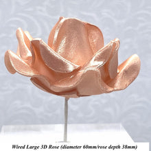 Wired 3D Pale Rose Gold Sugar Roses Standard Petal 4 Sizes 25mm-70mm