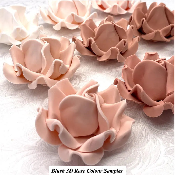 Non-Wired Large 3D Blush Pink Sugar Roses Standard Petal 55mm 3 SHADES