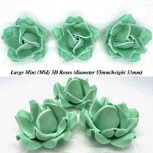 Non-Wired 4 Sizes 3D Mint Green Sugar Roses Standard Petal 20mm-65mm