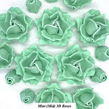 Non-Wired 4 Sizes 3D Mint Green Sugar Roses Standard Petal 20mm-65mm