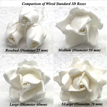 Wired 3D Pale Rose Gold Sugar Roses Standard Petal 4 Sizes 25mm-70mm