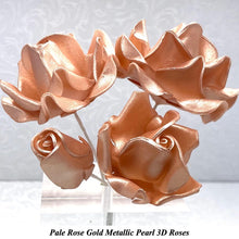 Wired 3D Pale Rose Gold Sugar Roses Standard Petal 4 Sizes 25mm-70mm